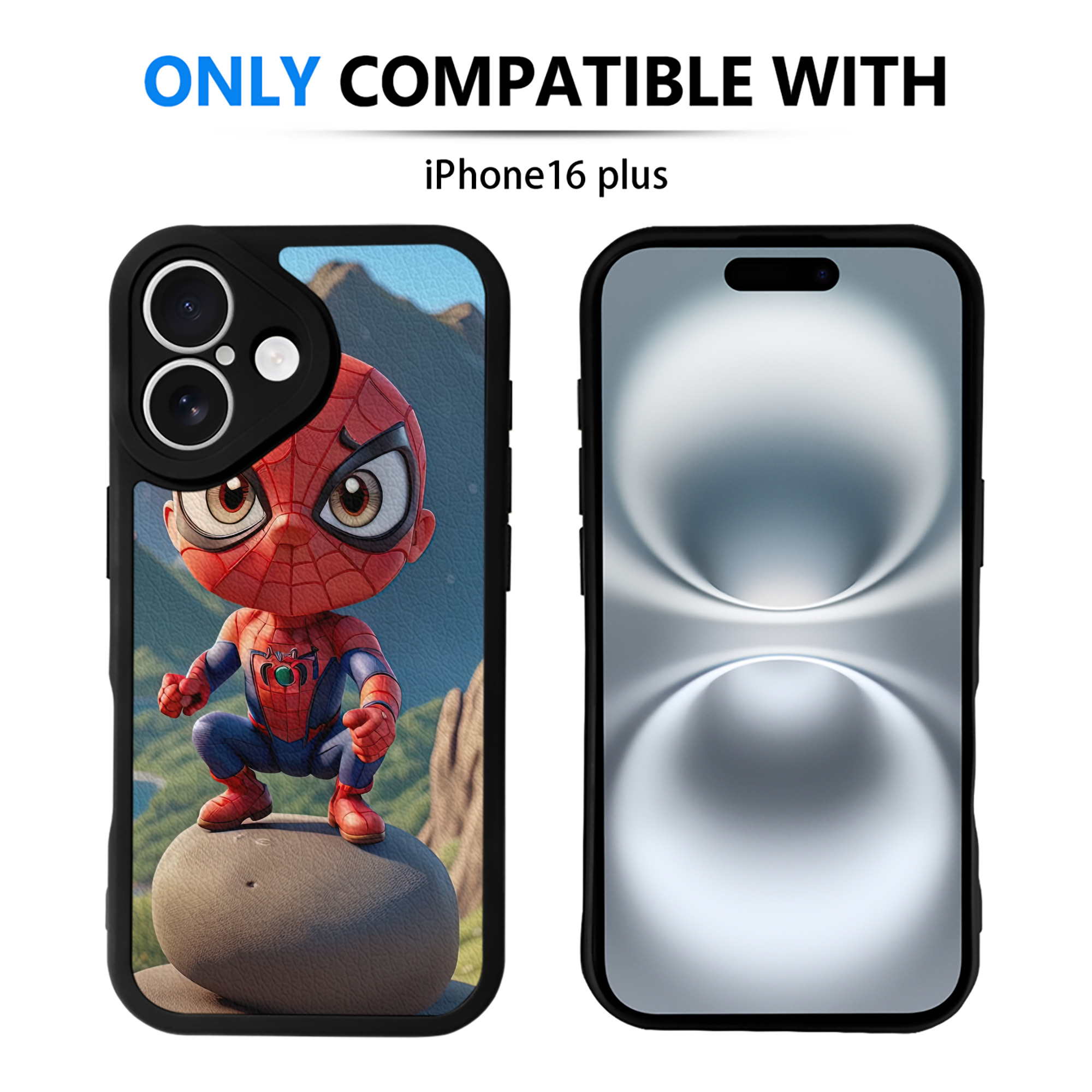 （画像用） Spider Man スパイダーマン 【iPhone 16シリーズ対応】シリコンスマホケース（レザー調） 材質：シリコン